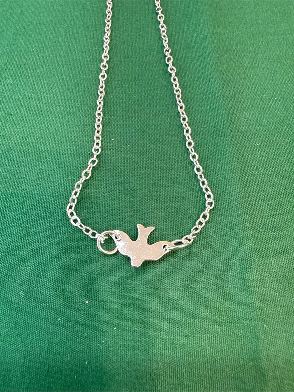 Silver Dove Pendant Necklace - Women's Jewelry #73A